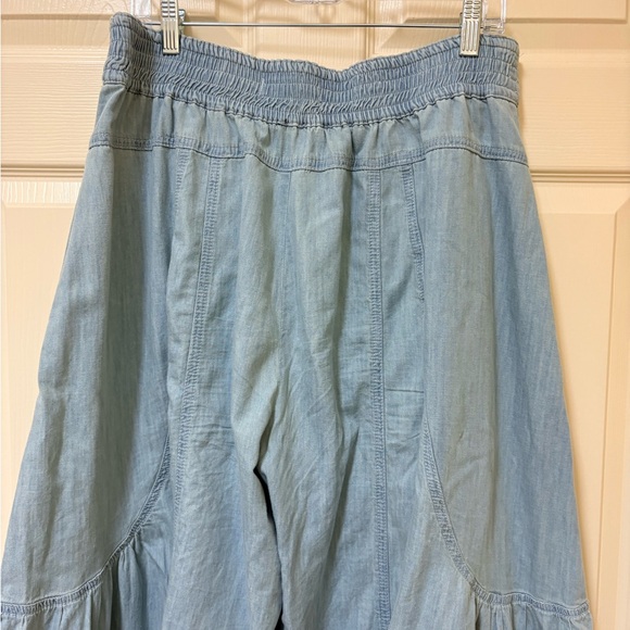 Free People Dawn On Me Wide Leg Pull On Lightweight Jeans Large - Picture 8 of 9